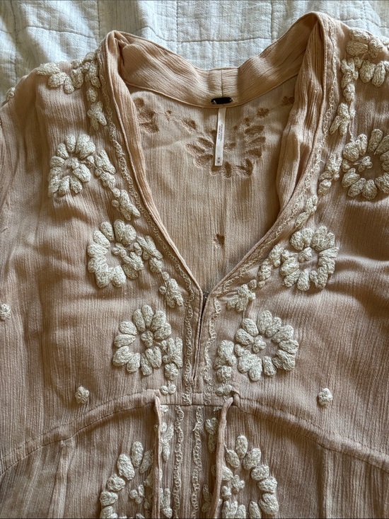 Free People Dresses & Skirts - Free People Cream Embroidered Maxi Dress